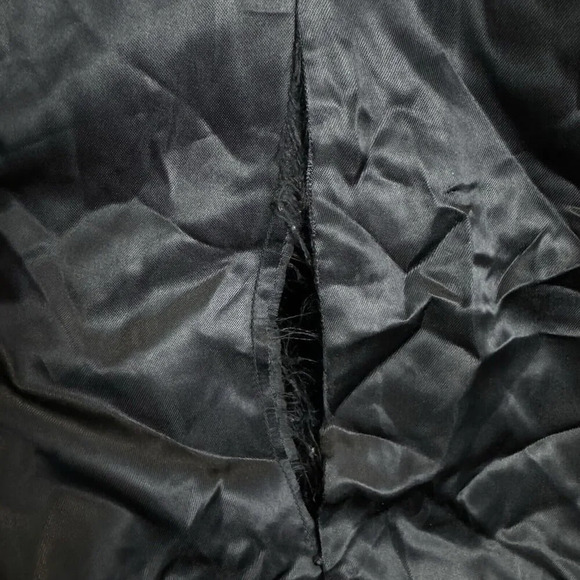 Marina Rinaldi Wool Pea Coat 23 US 14 Long Duster Black High Collar Belted Maxi - Picture 8 of 11